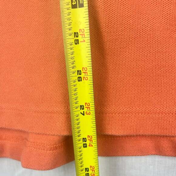 L.L.Bean Men's Orange Long Sleeve Polo Shirt - Picture 6 of 8